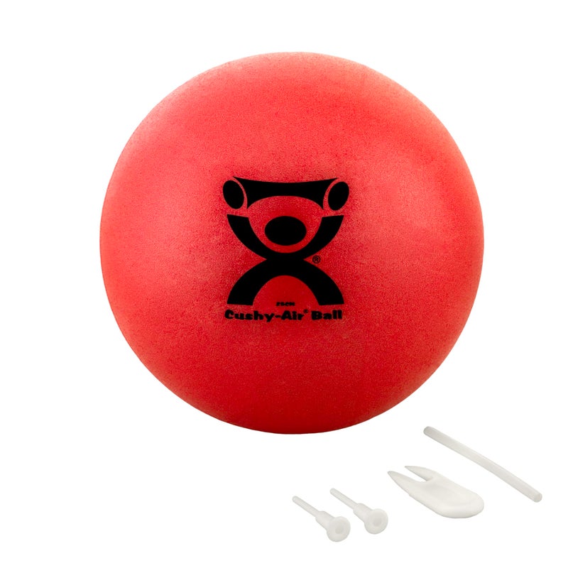 CanDo Cushy-Air Hand Ball For Rehabilitation, Exercises, Hand Therapy, Occupational Therapy, Hand Strengthening, Improve Motor Skills, Stress Relief, Red, 10" (25cm) - Image 2